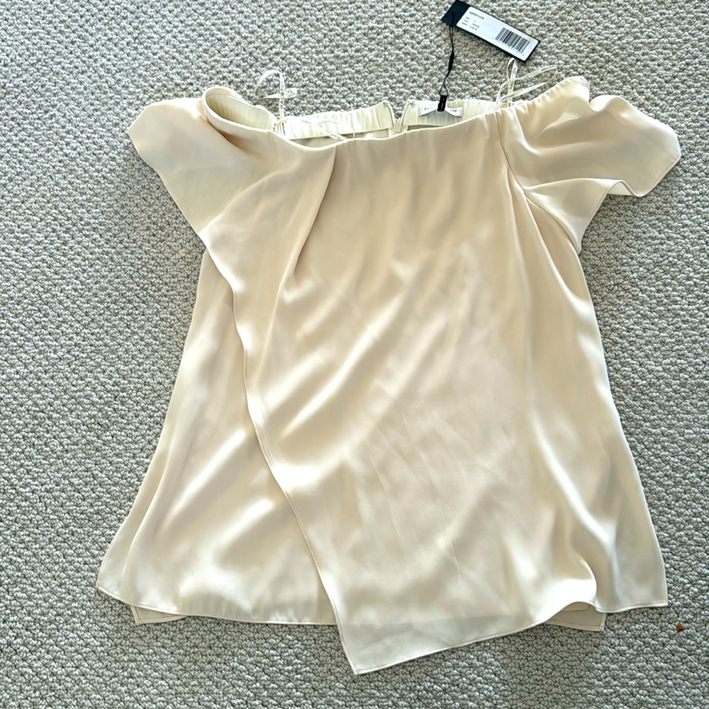 Halston heritage new ivory blouse with tags never used